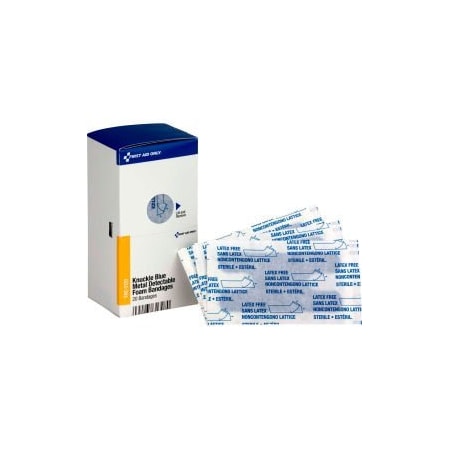Acme United First Aid Only FAE-3130 SmartCompliance Refill Knuckle Metal Detectable Bandages, Foam, 20/Box FAE-3130
